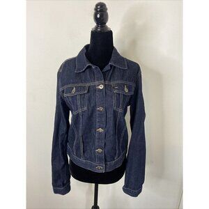 Vintage Ikeda Woman L Denim Trucker Jacket Jean Y2K 90s 700 Series